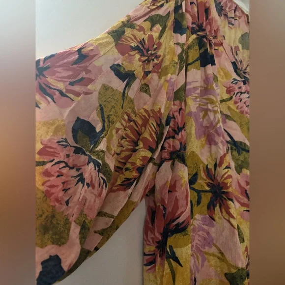 Terra & Sky Pink and Yellow Floral Top Plus 3X EUC - Picture 4 of 7